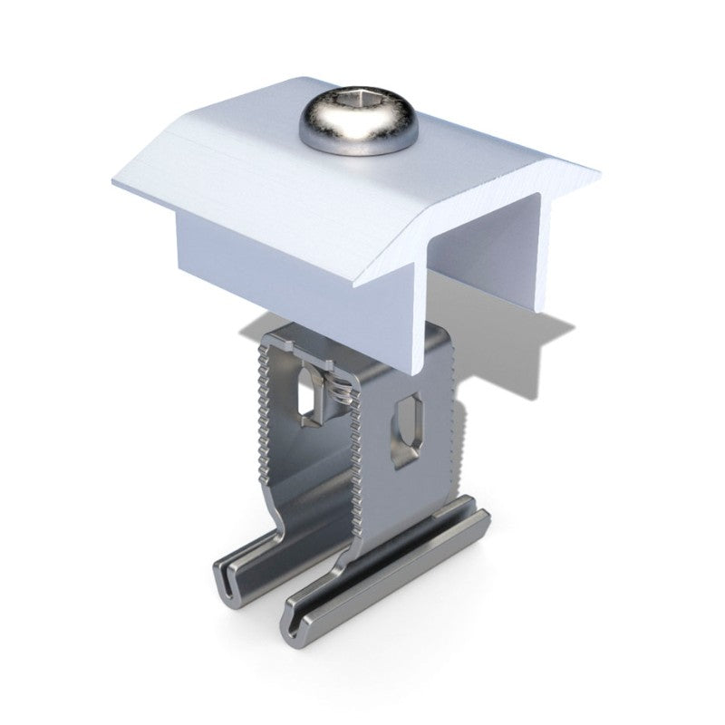 Renusol Middle Clamp+ 30-50mm Black/Silver - REN-420082 | Solar Panel Module Mid Clamp
