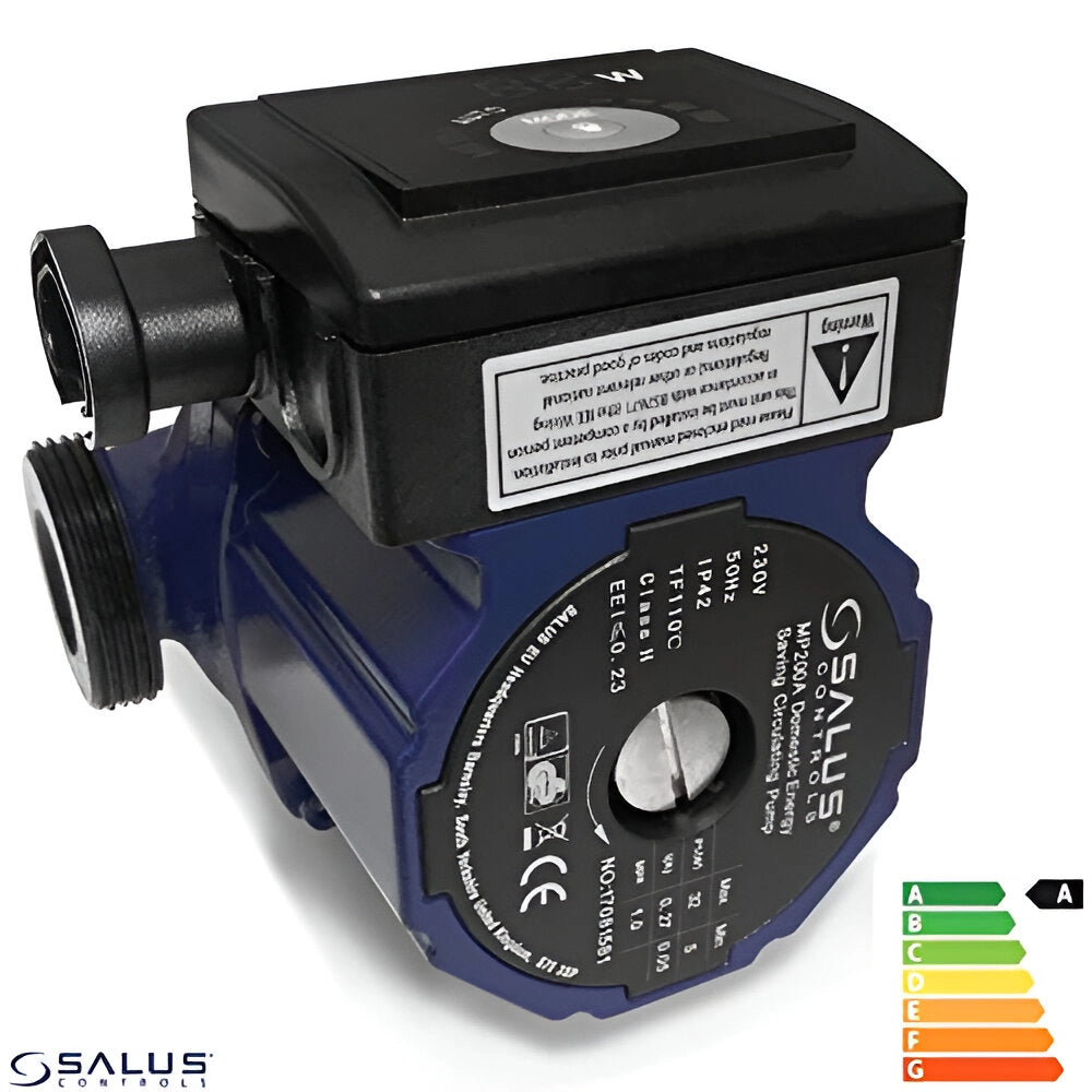 Salus MP200A A-Rated Energy Saving Circulating Pump 4-6m Head — Central Heating Permanent Magnet Variable Speed 230V