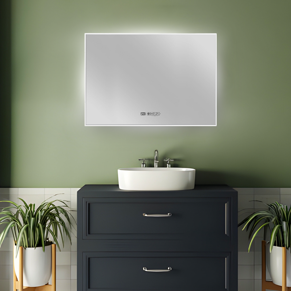 Eurom Sani 600 LED Mirror WiFi Infrared Heater and Fog-Free Heated Mirror for Bathroom Comfort