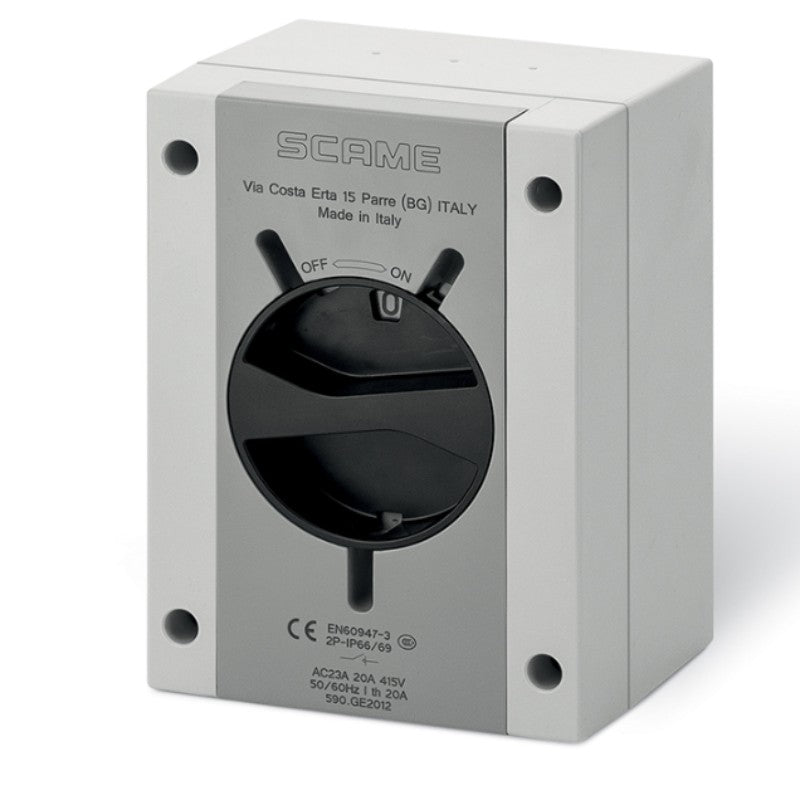 Scame Heat Pump AC Isolator | 32A 3-Pole | IP66/IP69 Grey