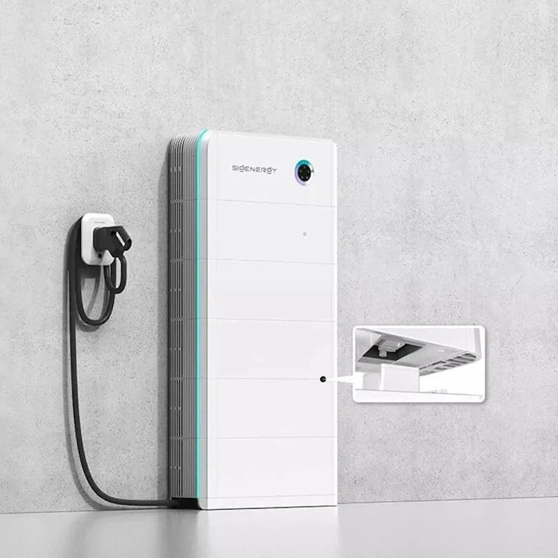 SigenStor battery stack with integrated DC EV charger module