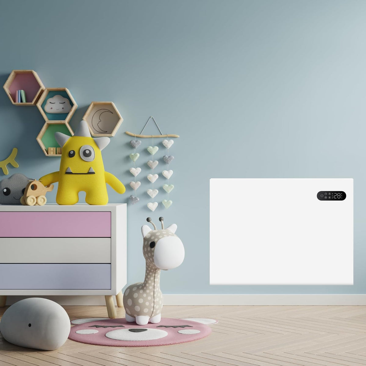 Nido Smart Electric Steel Panel Heater Wall Mounted with Wi-Fi and Remote Control