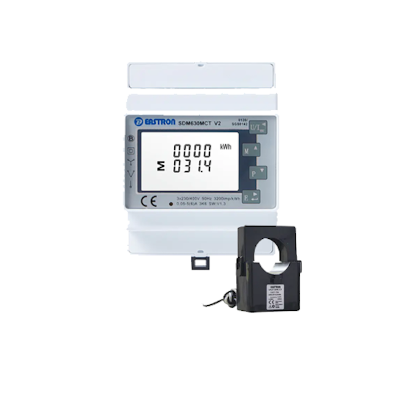 Eastron SDM630MCT V2 Three Phase CT Energy Meter with CT Clamps — DIN Rail Modbus RS485 MID Certified Solar Import Export