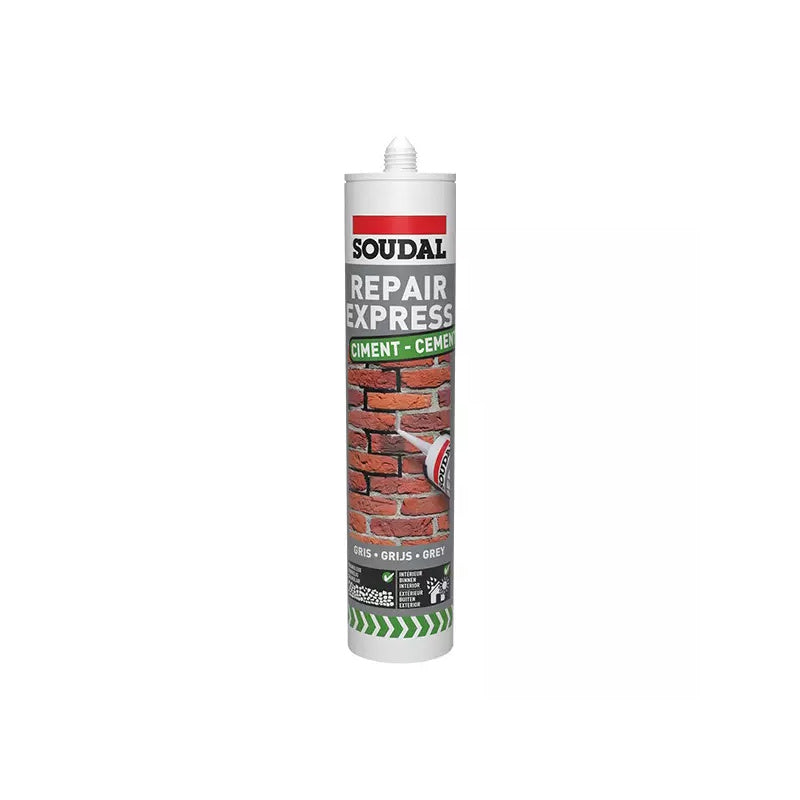 Soudal Repair Express Cement 290ml - Acrylic Cement Repair Filler for Concrete, Brickwork and Joints