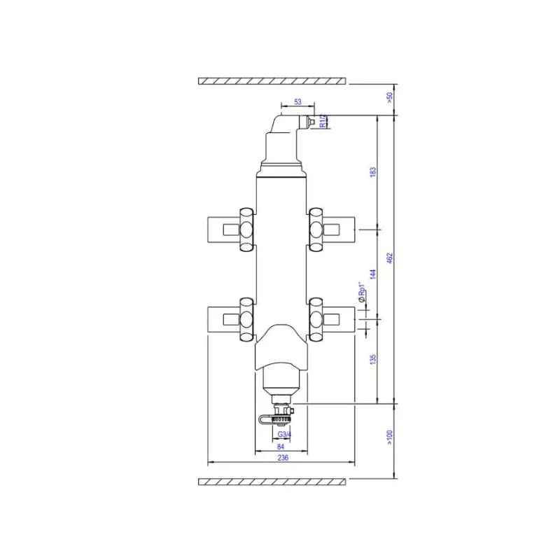 Spirotech SpiroCross AX125J 1-1-4in Hydraulic Separator Heat Pump