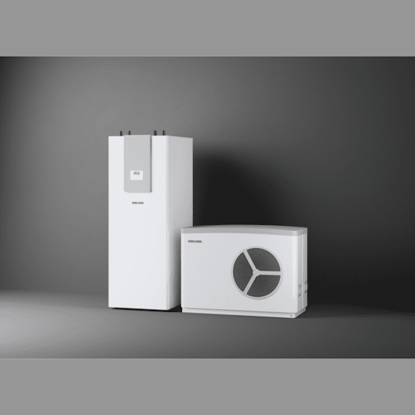 Stiebel Eltron WPL Plus Air Source Heat Pump Pack 2 including HSBC 300 unit, showcasing modern and compact design.