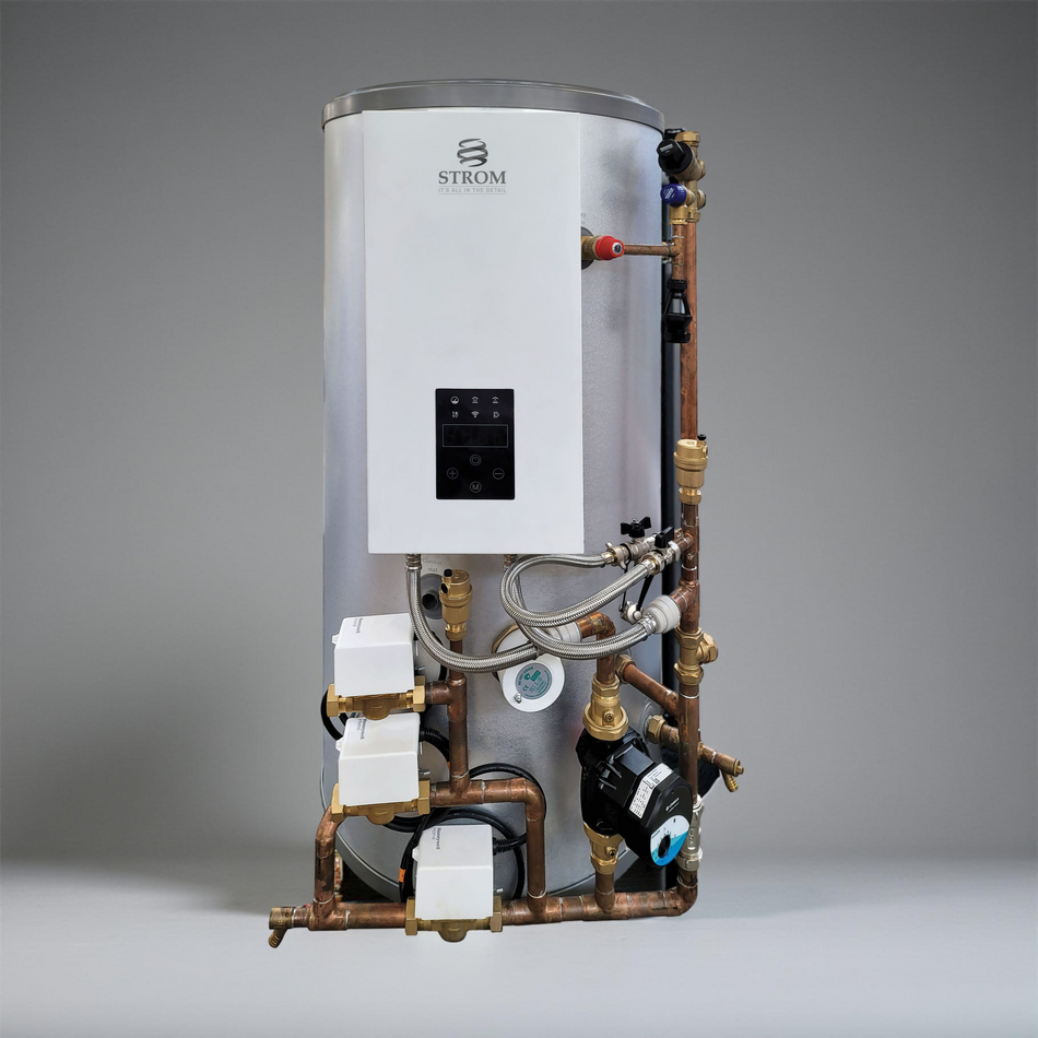 Strom 11kW Electric Heat Only Boiler & 150L Pre-Plumbed Indirect Cylinder