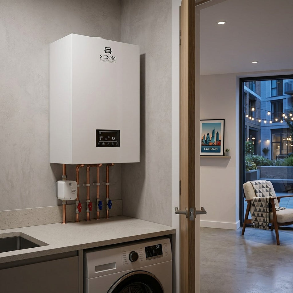 Strom AuraHeat 13.5kW Single Phase Stored Combi Boiler - Electric Combi Boiler with 35L Integrated Stainless Steel Buffer Cylinder