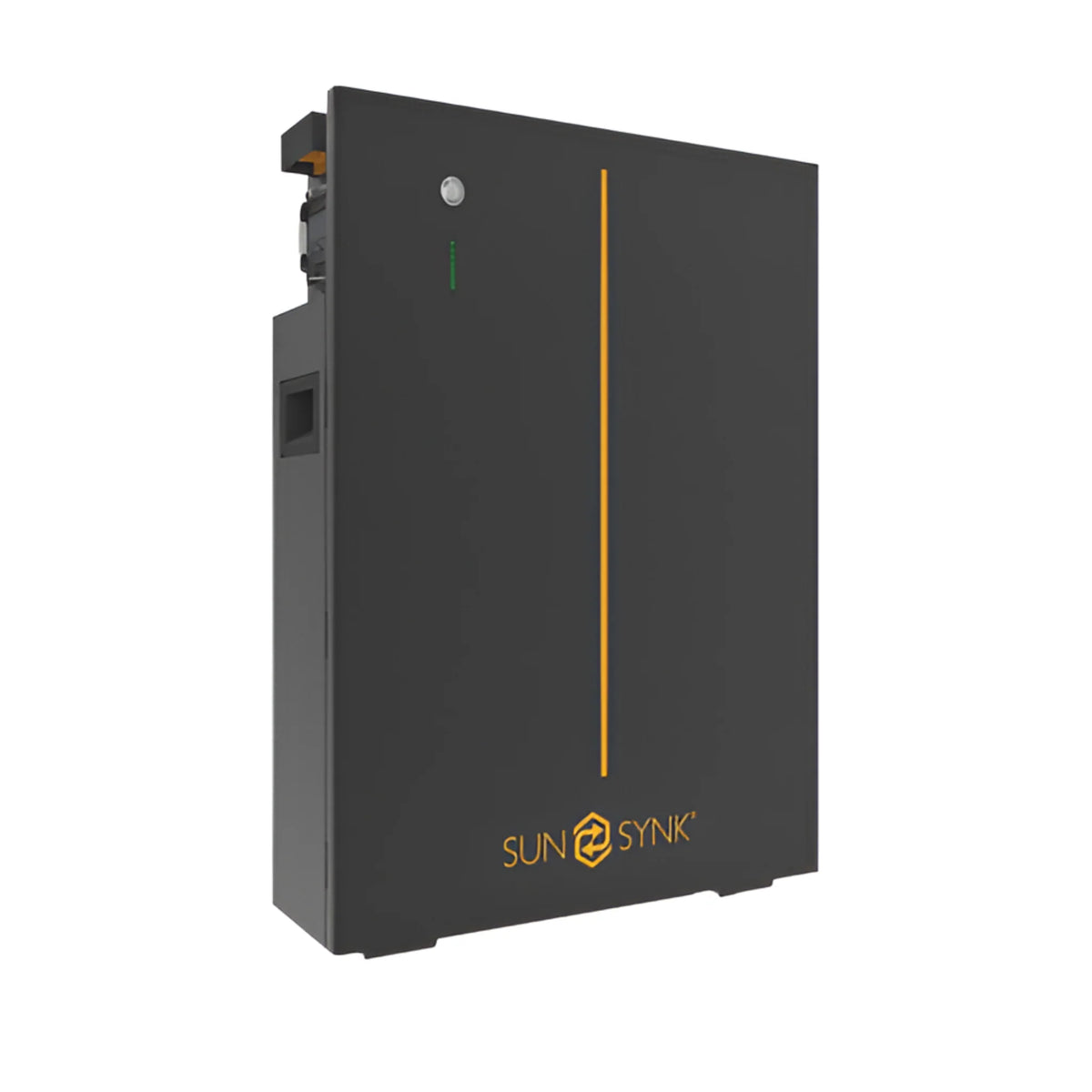 Sunsynk IP65 Battery shown in a sleek design with energy storage capabilities.