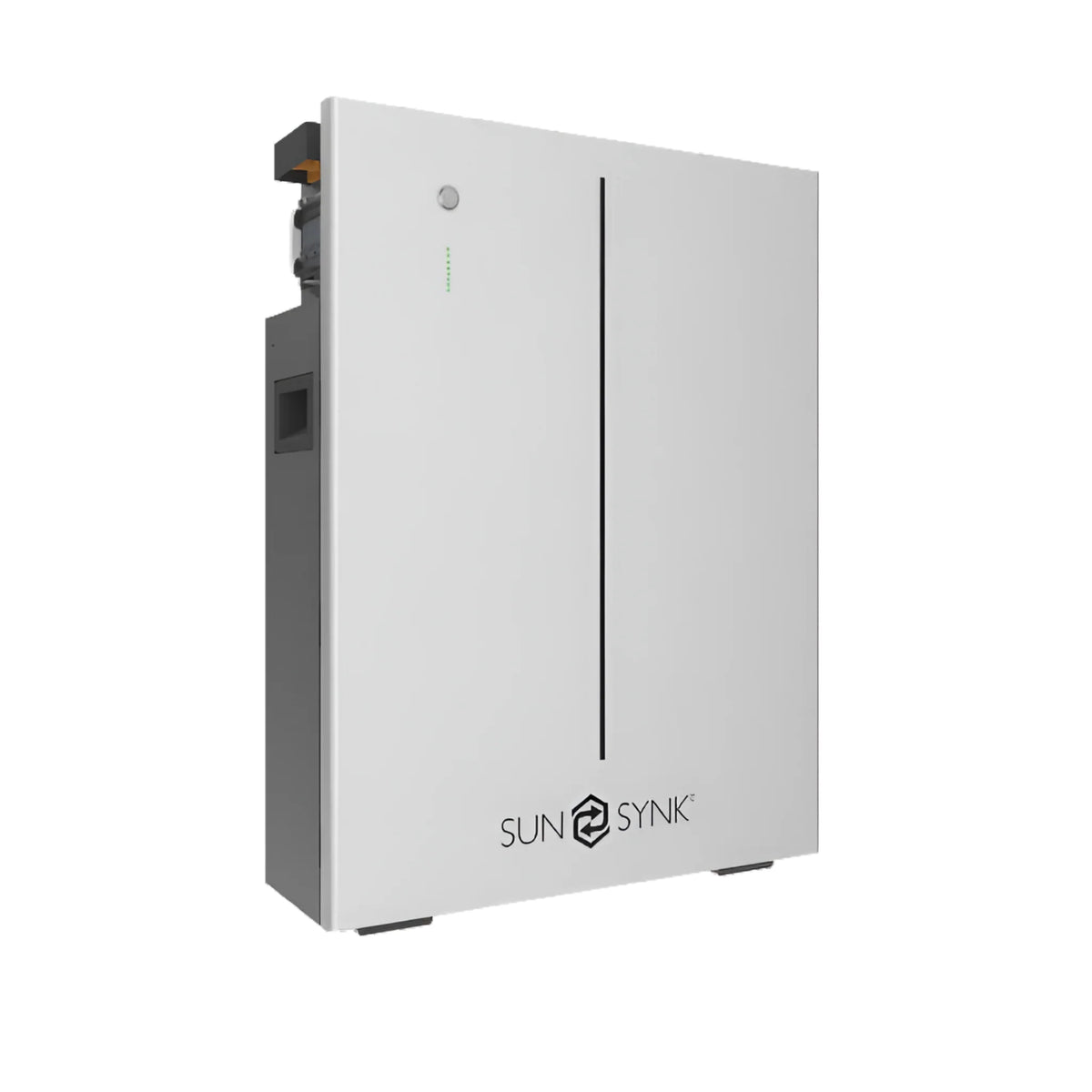 Sunsynk IP65 Battery shown in a sleek design with energy storage capabilities.