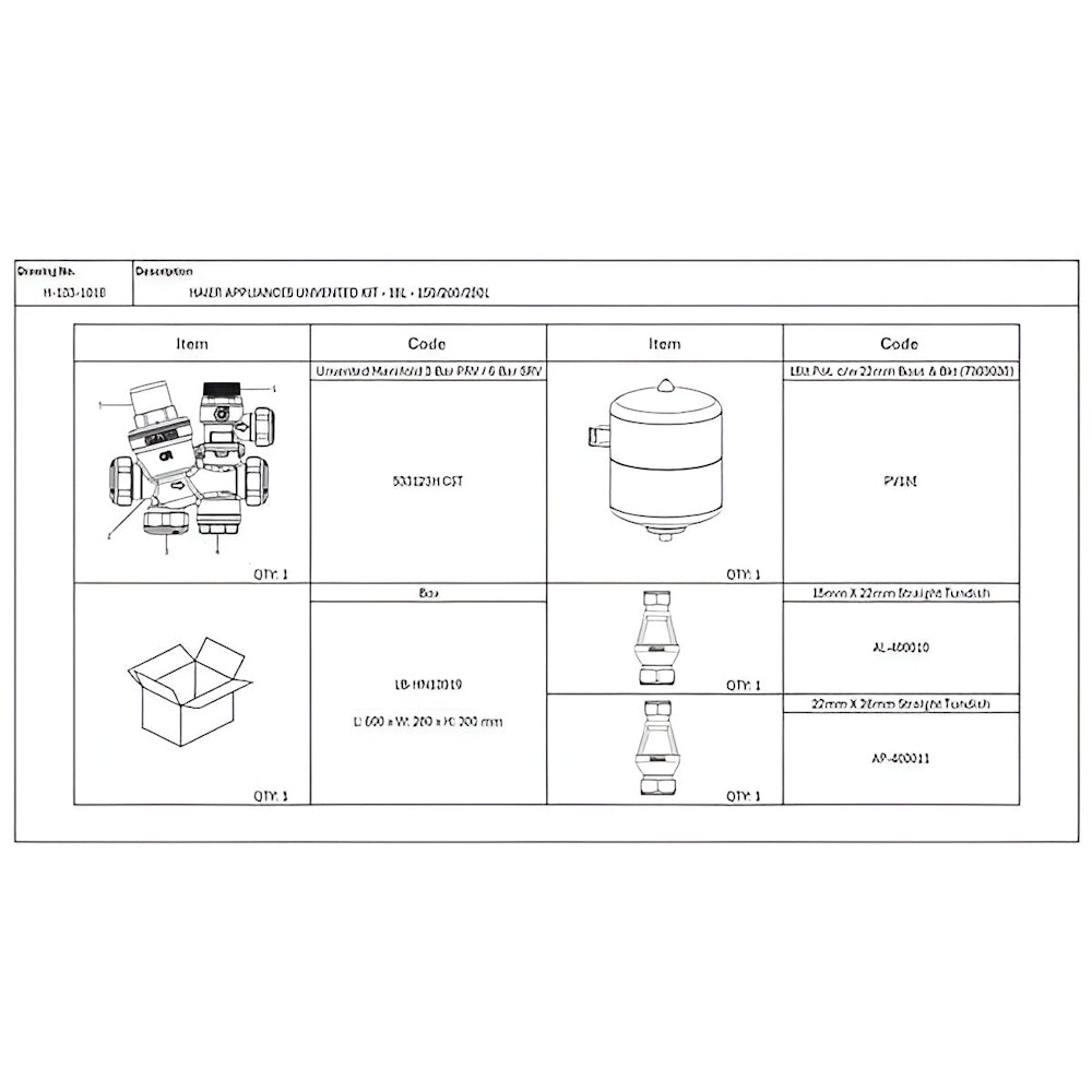 Haier G3 Unvented Hot Water Cylinder Kit for use with Multi+ DHW Tank