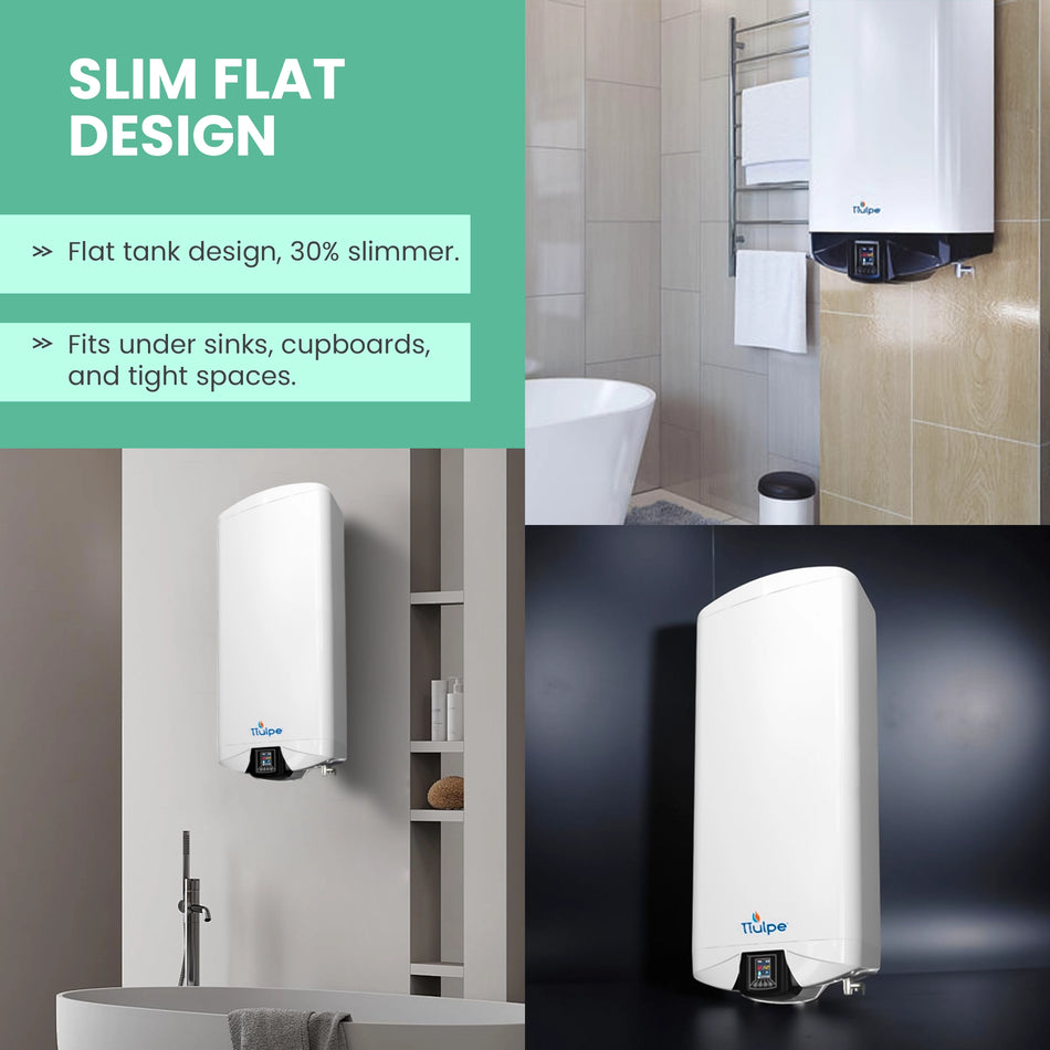 TTulpe SmartMaster 80 Litre Slim Unvented Storage Water Heater 3.3 kW with Wi-Fi Control – Slim, Smart & High-Pressure