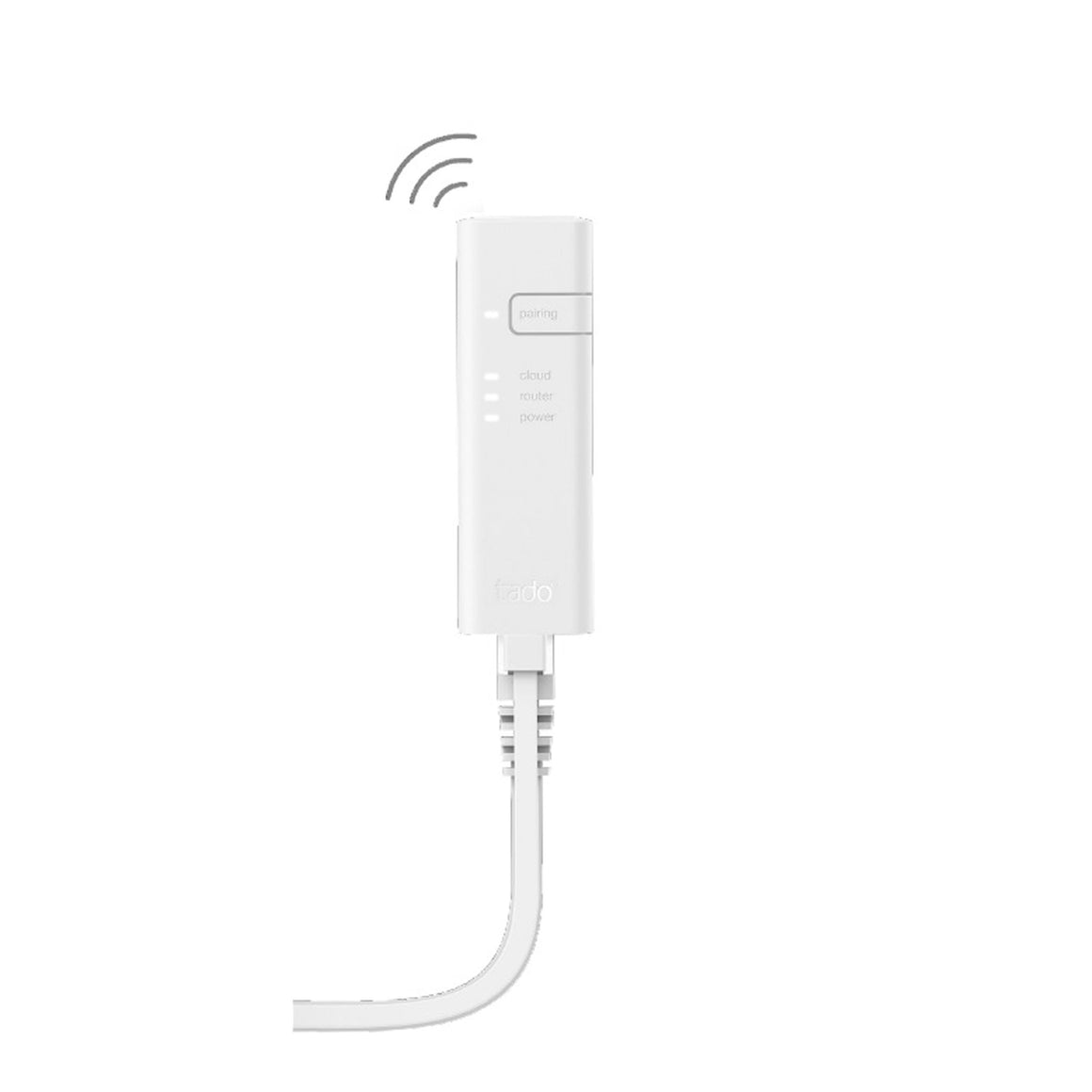 White Tado Wi-Fi range extender on a white background