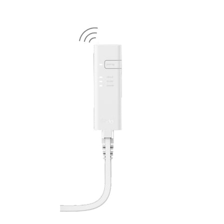 White Tado Wi-Fi range extender on a white background