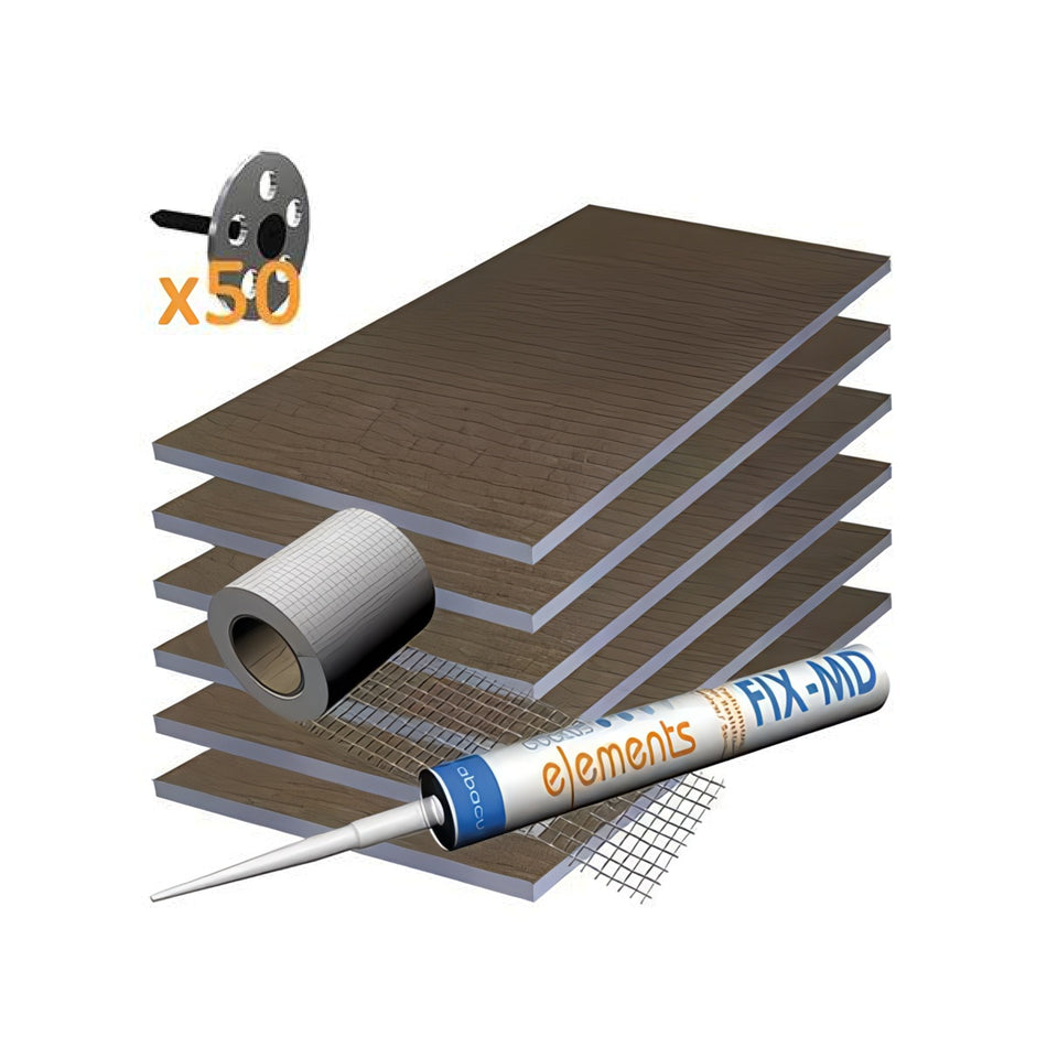 Taurus Wet Room Floor Kit 10mm — Pack of 6 Tile Backer Boards | 4.32m² Coverage | XPS Insulated, Waterproof