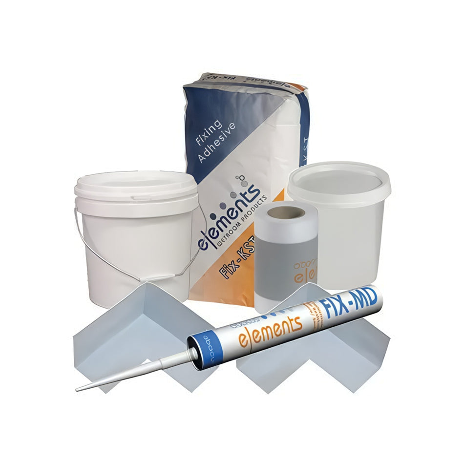 Taurus Wet Room Tray Former Installation Kit | Fix-KST Adhesive, Pro-Seal, Waterproof Tape & Internal Corners