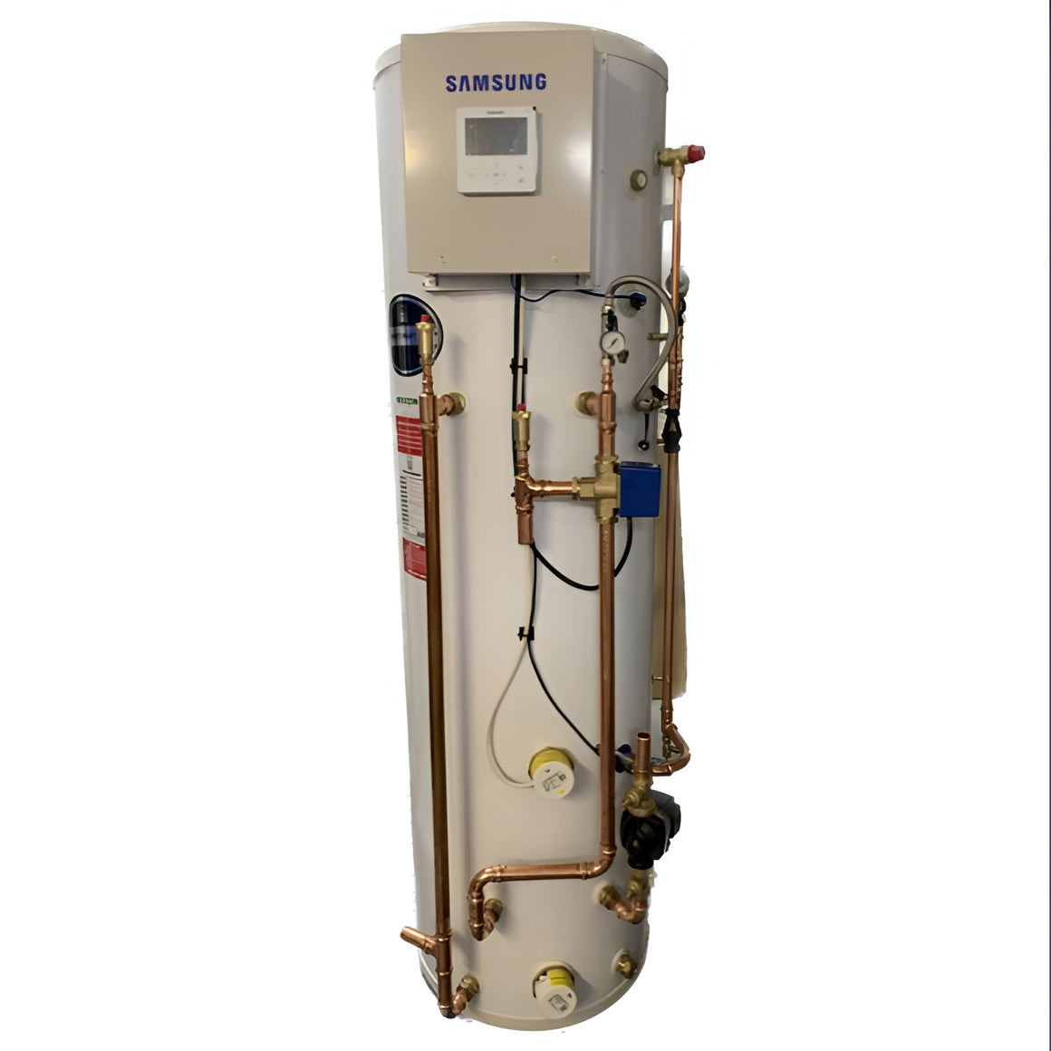 Samsung telford water heater with visible branding on a white background