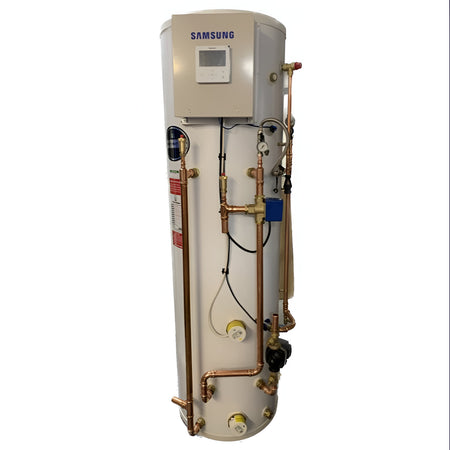 Samsung telford water heater with visible branding on a white background