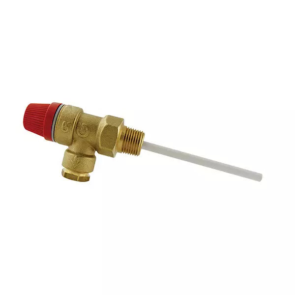 Temperature & Pressure Relief Valve 1/2" Male x 15mm