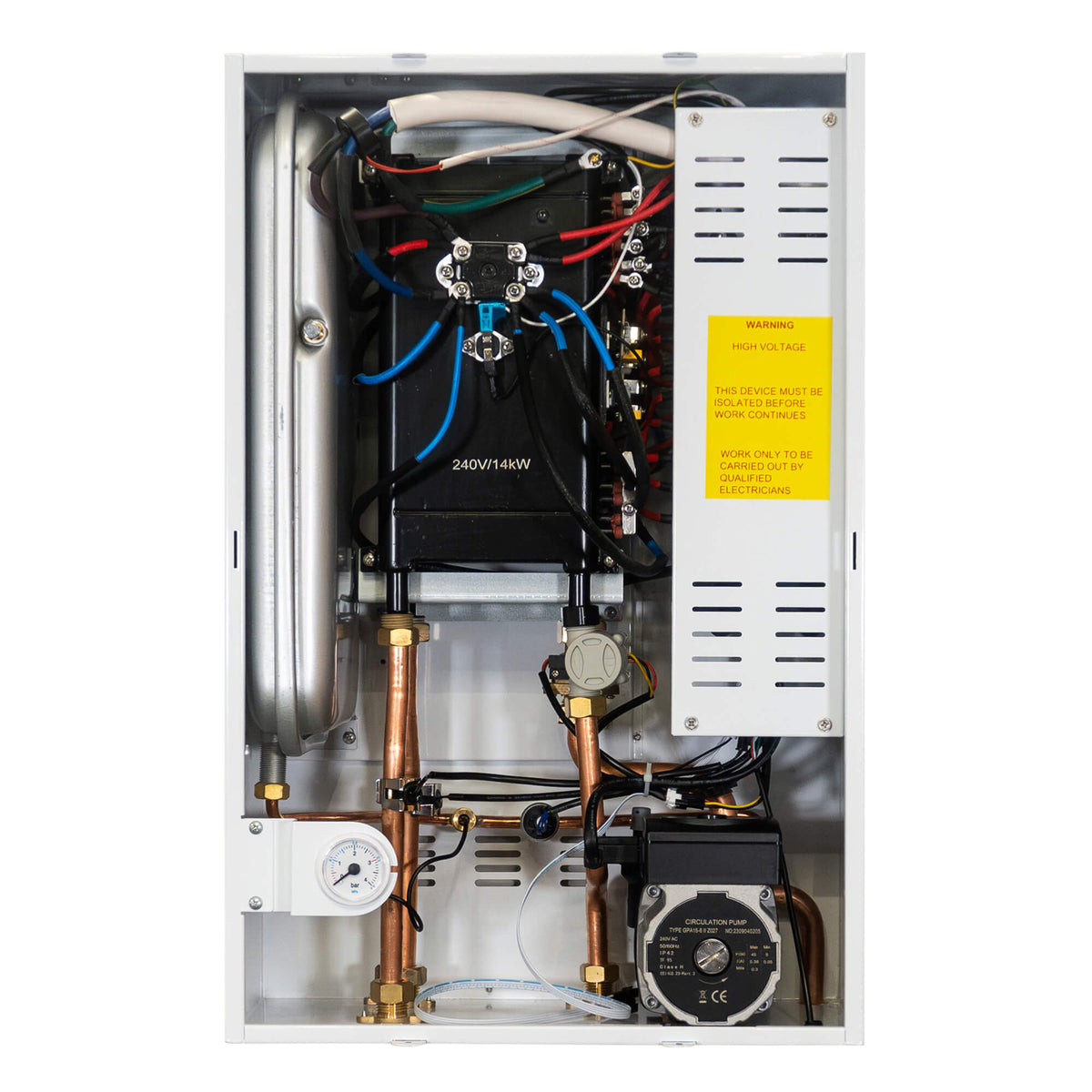 ThermoSphere Flex Electric Combi Boiler front view with digital display and controls