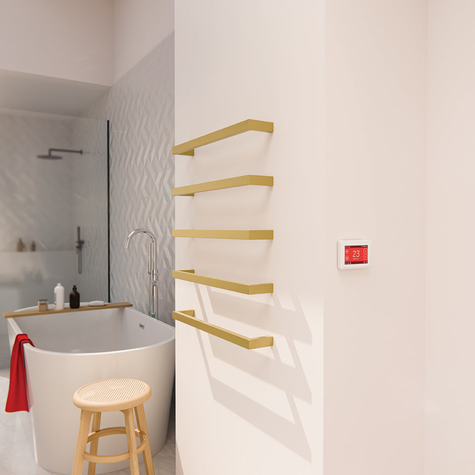 Electric Towel Bars 12V Double Square 450mm Various Finishes