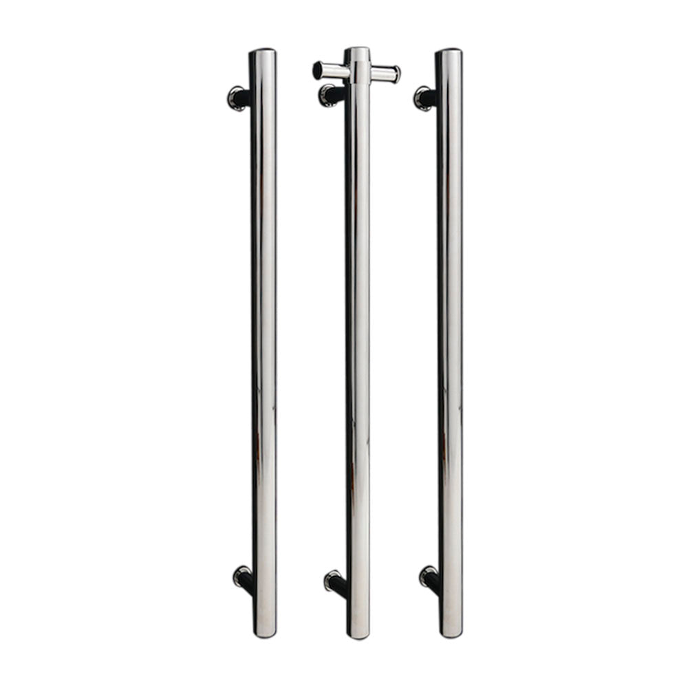 Electric 230V Vertical Heated Towel Bar – Round Profile 900mm
