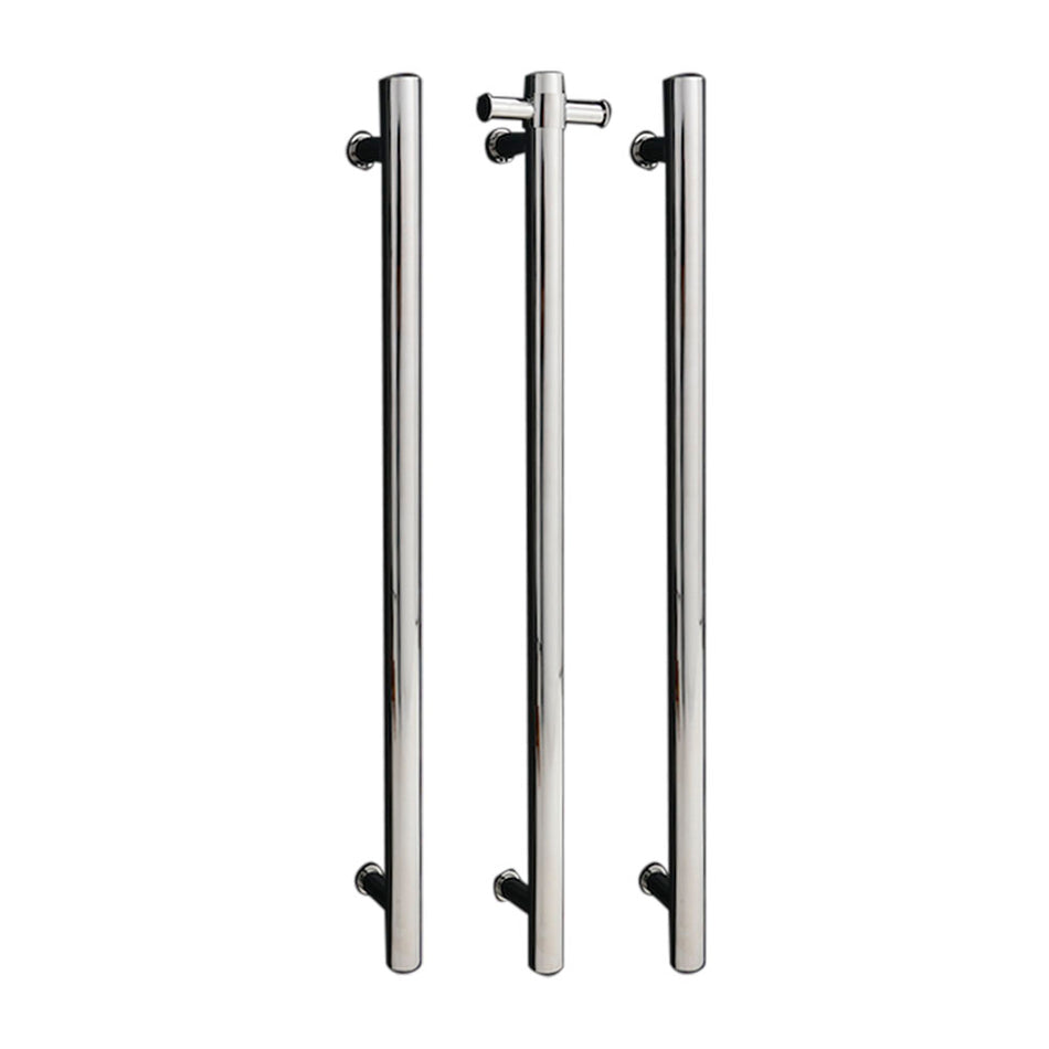 Electric 230V Vertical Heated Towel Bar – Round Profile 900mm