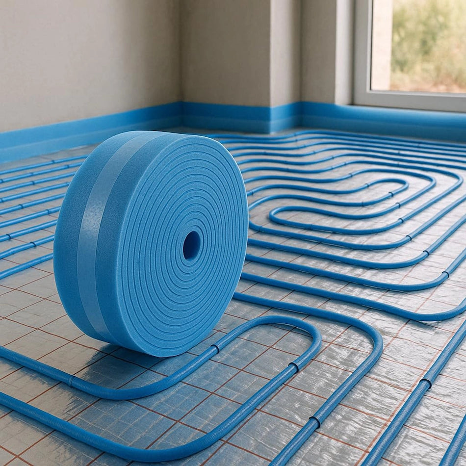 Underfloor Heating Self Adhesive Edge Insulation 50 Meter Roll