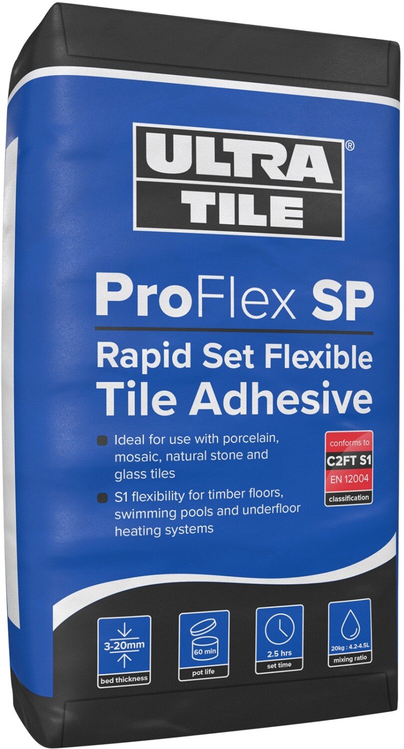 UltraTile ProFlex S1 SP Rapid Set Flexible Grey 20kg Tile Adhesive