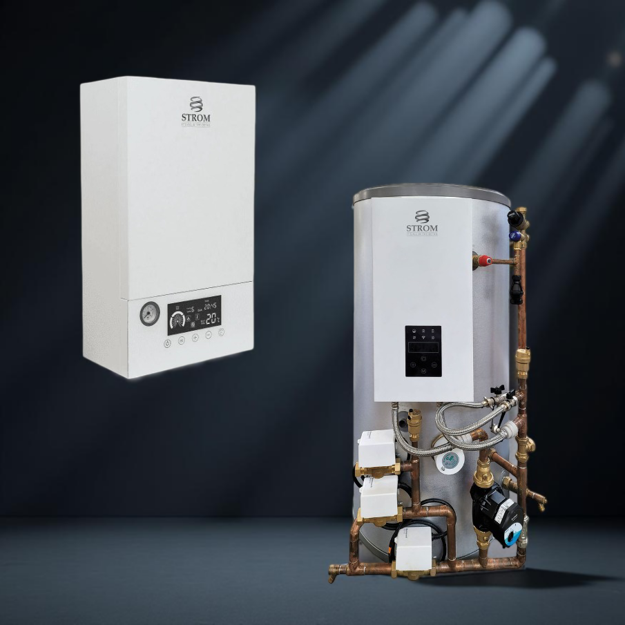 Strom 11kW Electric Heat Only Boiler & 150L Pre-Plumbed Indirect Cylinder