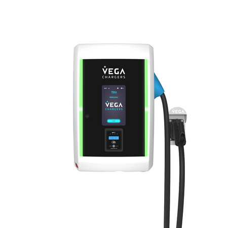 Vega chargers electric vehicle charging station on a white background