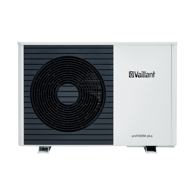 Vaillant aroTHERM Plus Air Source Heat Pump, a quiet and efficient heat pump for home heating and hot water.