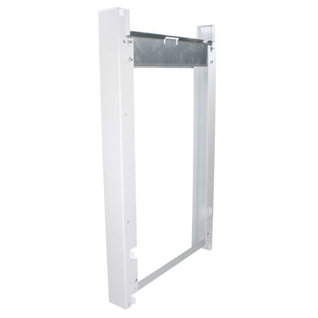 White metal frame on a white background