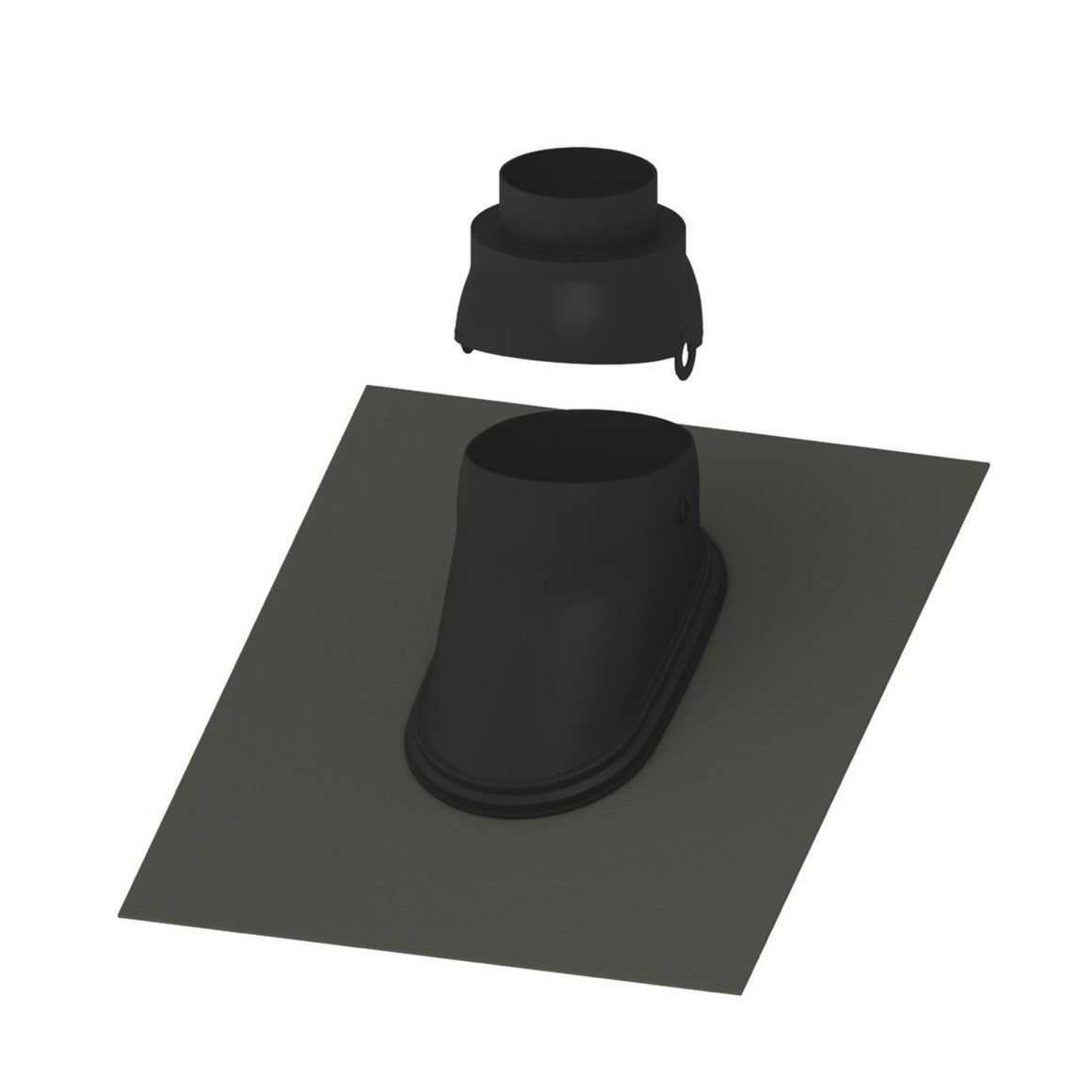 Black silicone pet bowl on a gray square background