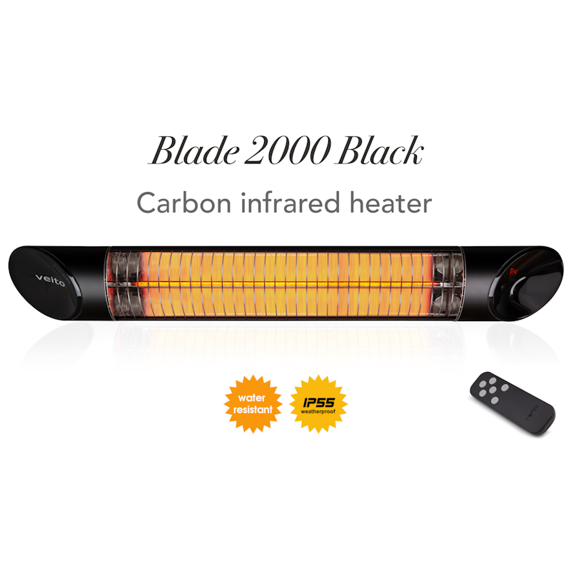 Veito Blade S 2500 Black Patio Carbon Infrared Heater