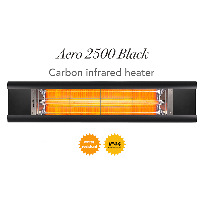 Veito Aero 2500 Black Patio Carbon Infrared Heater