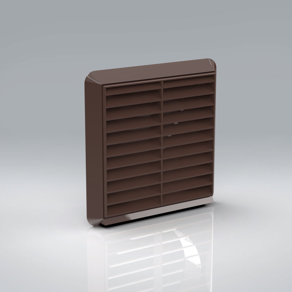Verplas 125mm Louvred Grille With Flyscreen - White, Beige, Brown, Terracotta, Black