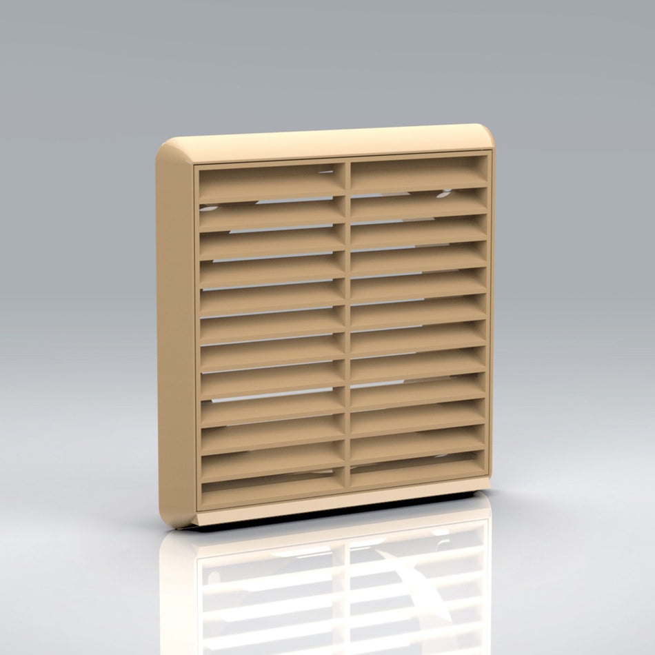 Verplas 150mm Louvred Grille With Flyscreen - White, Beige, Brown, Terracotta, Black