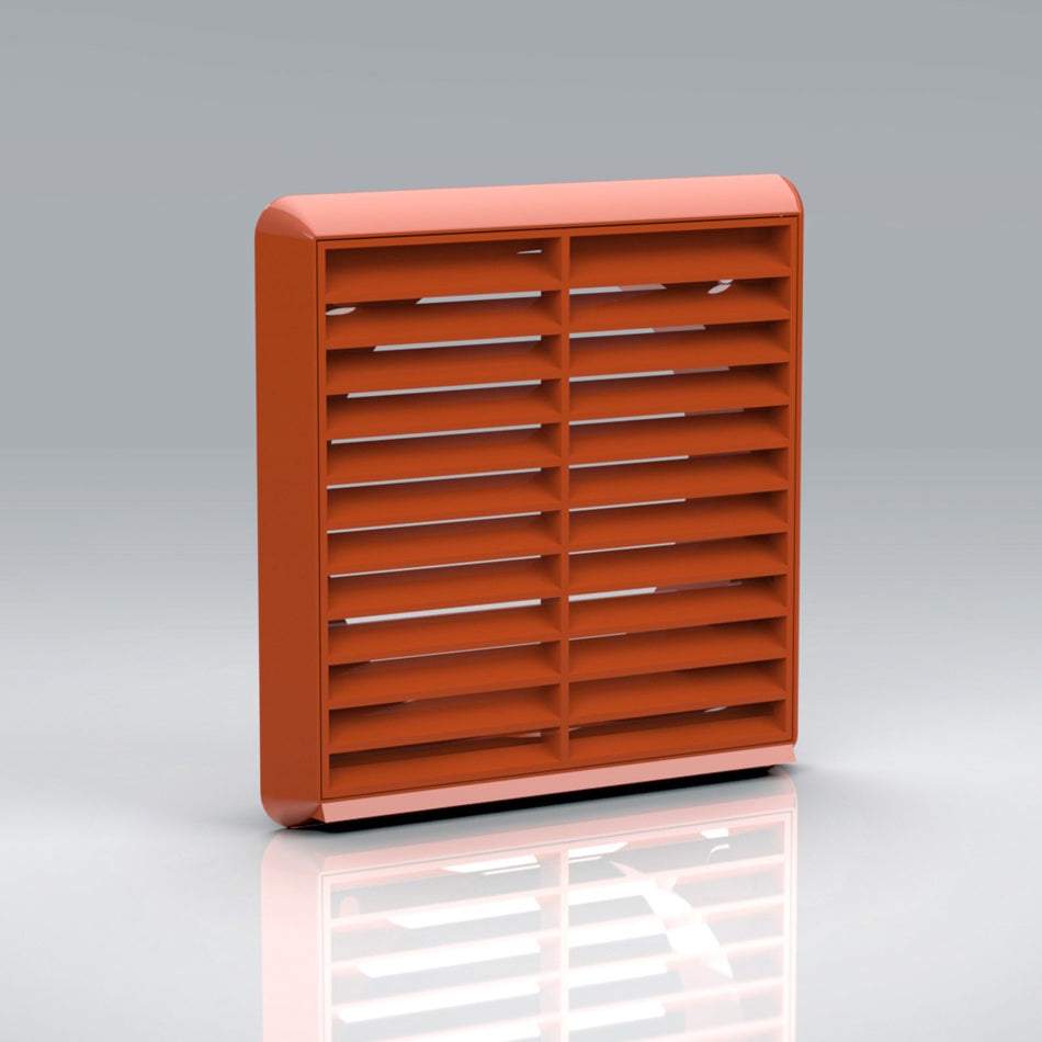 Verplas 150mm Louvred Grille With Flyscreen - White, Beige, Brown, Terracotta, Black