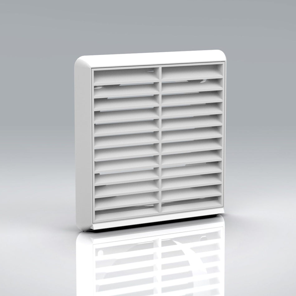 Verplas 150mm Louvred Grille With Flyscreen - White, Beige, Brown, Terracotta, Black