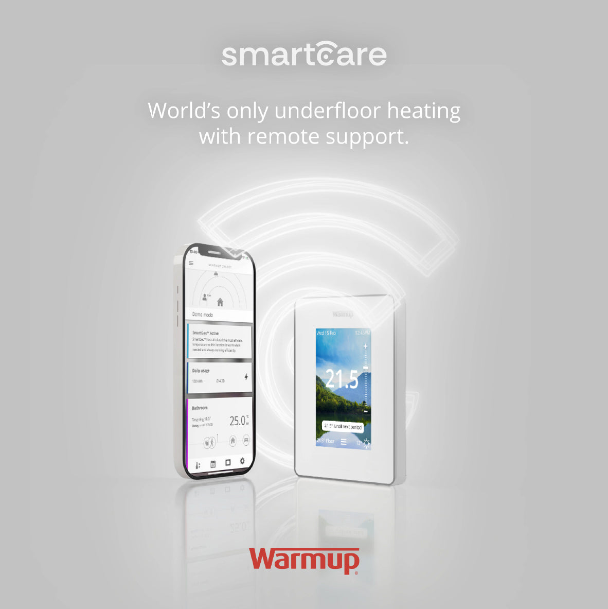 Warmup 7iE Smart Matter WiFi Thermostat Bright Porcelain - Electric & Hydronic Underfloor Heating