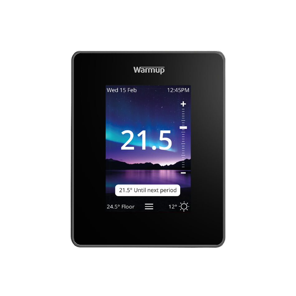 Warmup 7iE Smart Matter WiFi Thermostat Onyx Black - Electric & Hydronic Underfloor Heating