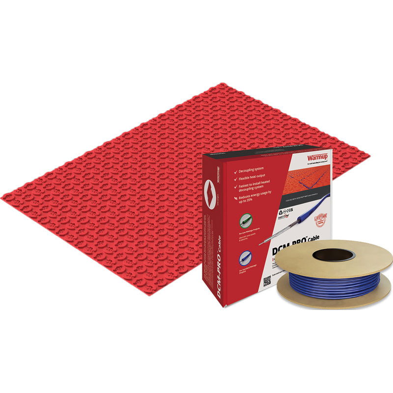 Warmup DCM-PRO electric underfloor heating system with loose lay cable and uncoupling decoupling mat