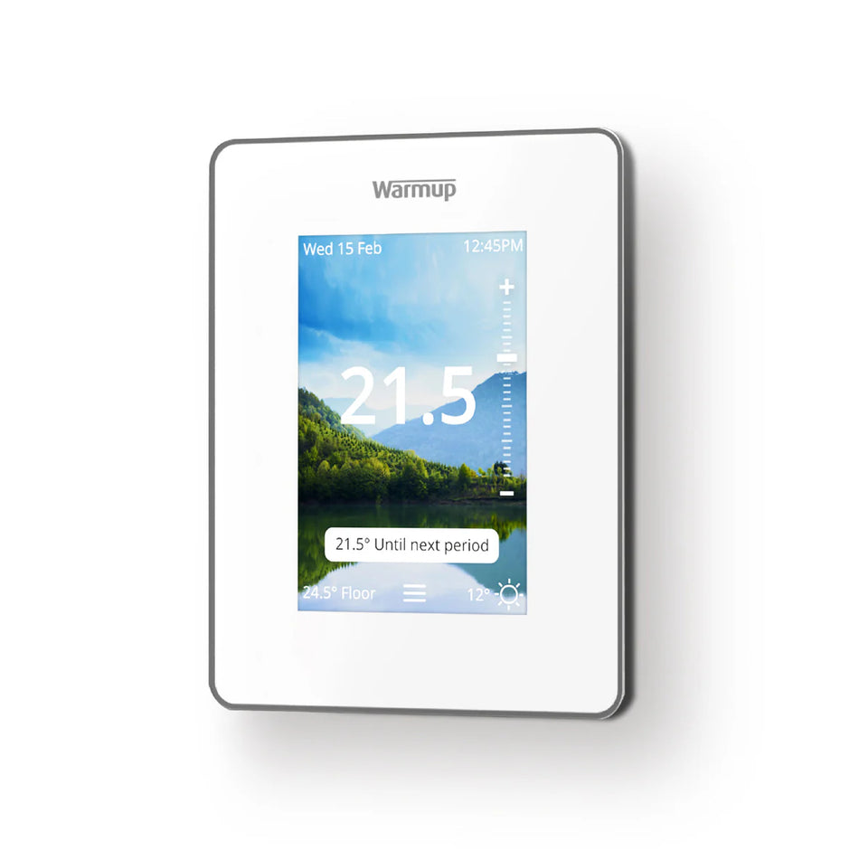 Warmup 7iE Smart Matter WiFi Thermostat Bright Porcelain - Electric & Hydronic Underfloor Heating