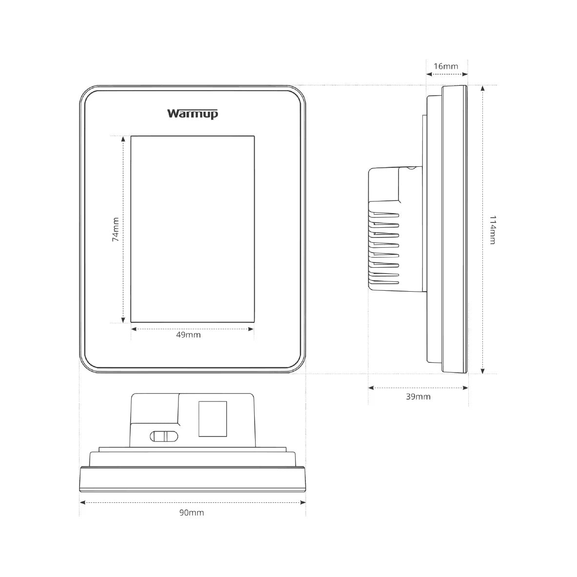 Warmup 7iE Smart Matter WiFi Thermostat Bright Porcelain - Electric & Hydronic Underfloor Heating