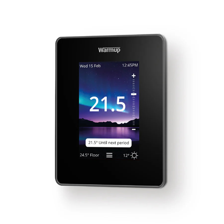 Warmup 7iE Smart Matter WiFi Thermostat Onyx Black - Electric & Hydronic Underfloor Heating