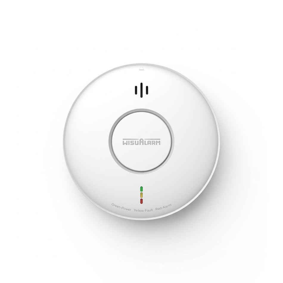 Wisualarm Mains Smoke Alarm Grade D1 | DHI-HY-SA5MA | 10-Yr Lithium Backup