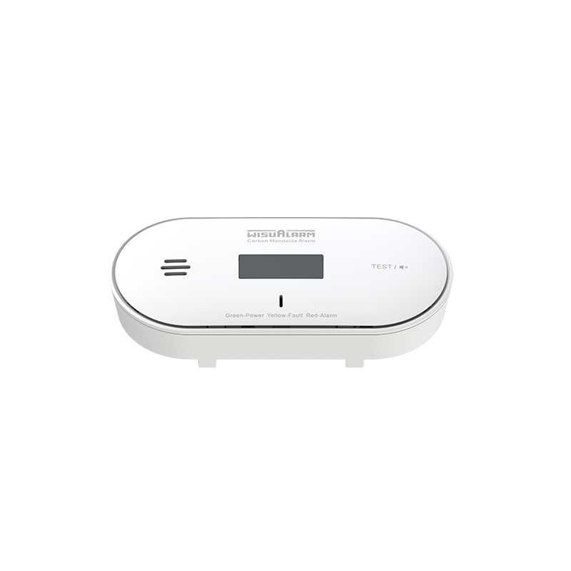 Wisualarm Wireless Carbon Monoxide Alarm | 10-Year Sealed Battery | LCD CO + Temp + Humidity Display