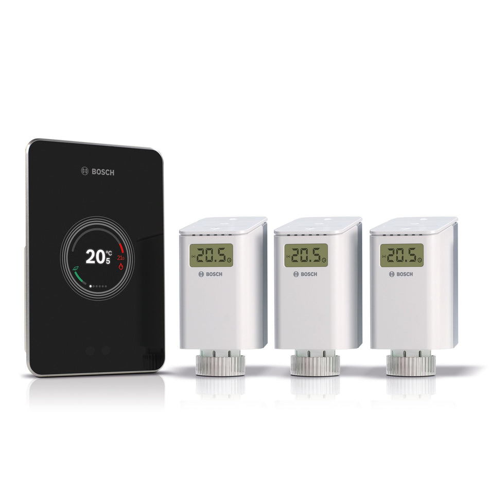 Worcester Bosch EasyControl Smart Thermostat & Smart TRV Set Black