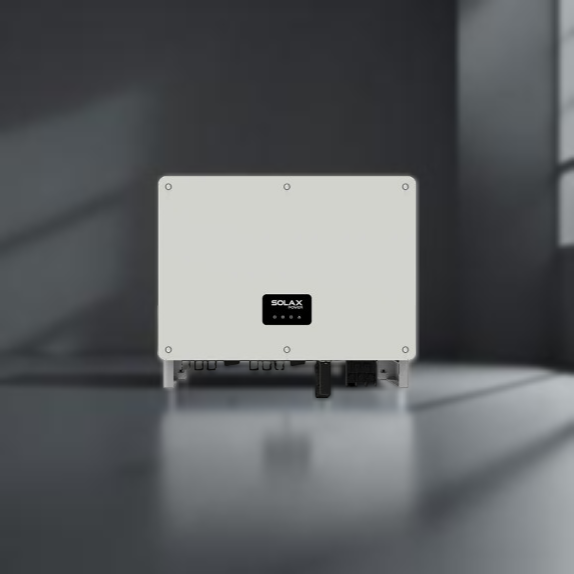 SolaX X3 Mega 60kW String Inverter in a modern indoor setting, showcasing its sleek and robust design.